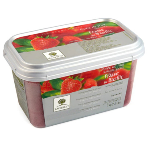 Пюре полуниці з базиліком 10% цукру ТМ Ravifruit 1 кг